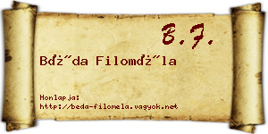 Béda Filoméla névjegykártya